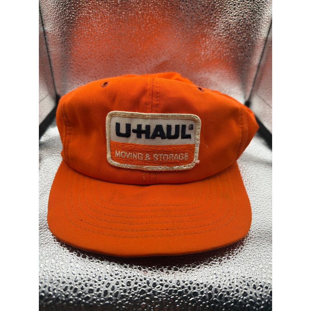Vintage 1970s? U-Haul Swingster Mesh Trucker Hat Retro Orange  Cap 6 7/8- 7 1